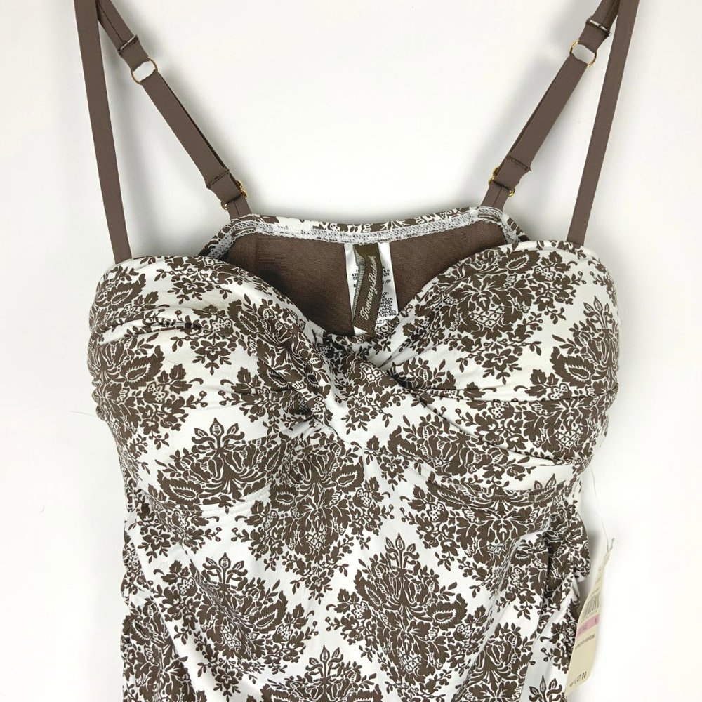 New Tommy Bahama One-Piece Swimsuit White/ Taupe Size 6 - Picture 4 of 16